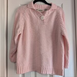 Vintage 80s Diane Von Furstenberg Pastel Pink Raglan Sleeve Sweater M